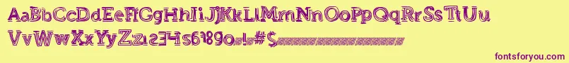 Strongeventdt Font – Purple Fonts on Yellow Background