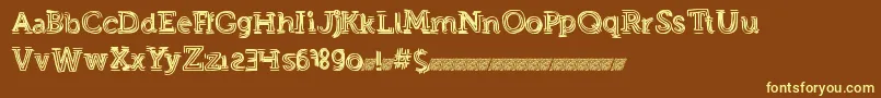 Strongeventdt Font – Yellow Fonts on Brown Background