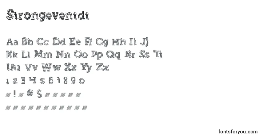 characters of strongeventdt font, letter of strongeventdt font, alphabet of  strongeventdt font