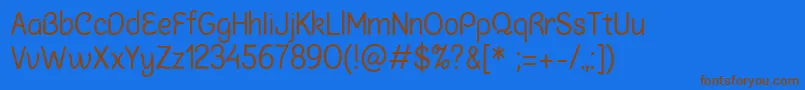 ChalkmarsRegularSample Font – Brown Fonts on Blue Background