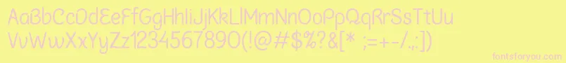 ChalkmarsRegularSample-Schriftart – Rosa Schriften auf gelbem Hintergrund