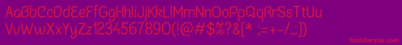 ChalkmarsRegularSample Font – Red Fonts on Purple Background