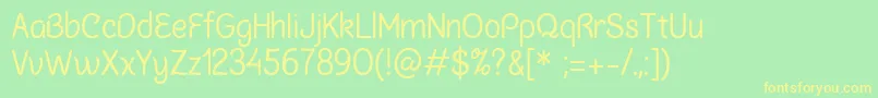 ChalkmarsRegularSample Font – Yellow Fonts on Green Background