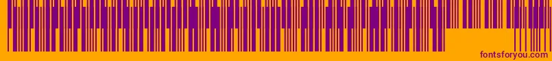 Connectcode39-Schriftart – Violette Schriften auf orangefarbenem Hintergrund
