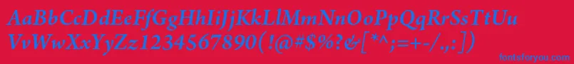 ArnoproSmbditalic Font – Blue Fonts on Red Background