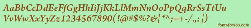 More about ArnoproSmbditalic Font ArnoproSmbditalic Font – Brown Fonts on Green Background