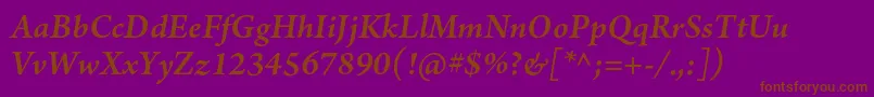 ArnoproSmbditalic Font – Brown Fonts on Purple Background