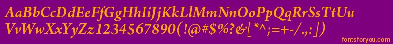 ArnoproSmbditalic Font – Orange Fonts on Purple Background