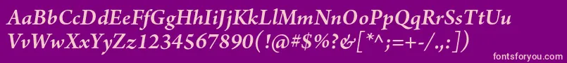 ArnoproSmbditalic Font – Pink Fonts on Purple Background