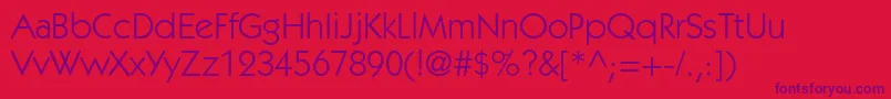 ItckabelstdBook Font – Purple Fonts on Red Background