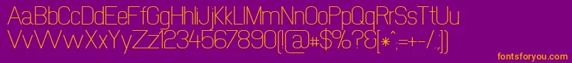 Newmedia-fontti – oranssit fontit violetilla taustalla