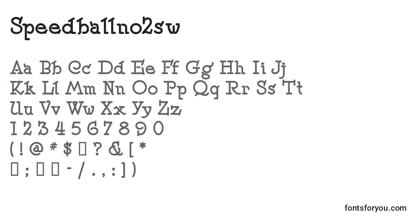 Czcionka Speedballno2sw – alfabet, cyfry, specjalne znaki