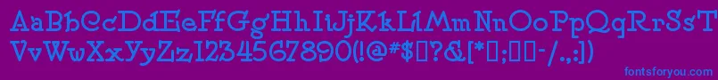 Speedballno2sw-fontti – siniset fontit violetilla taustalla