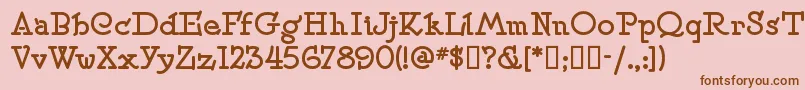 Speedballno2sw-fontti – ruskeat fontit vaaleanpunaisella taustalla