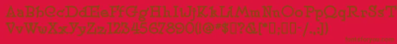 Speedballno2sw-fontti – ruskeat fontit punaisella taustalla