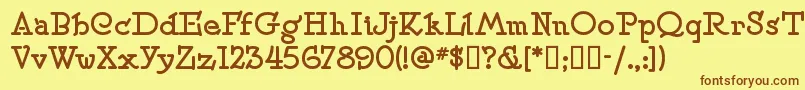 Speedballno2sw-Schriftart – Braune Schriften auf gelbem Hintergrund