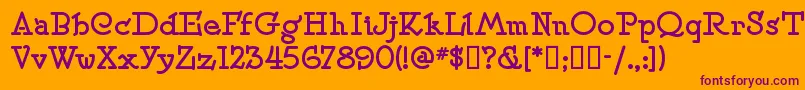 Speedballno2sw-fontti – violetit fontit oranssilla taustalla