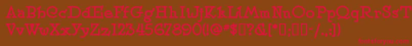 Speedballno2sw-fontti – punaiset fontit ruskealla taustalla