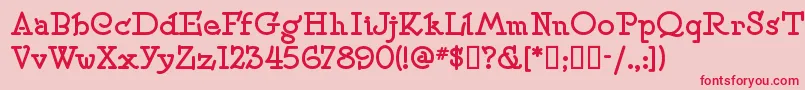 Speedballno2sw-fontti – punaiset fontit vaaleanpunaisella taustalla