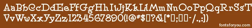 Speedballno2sw-fontti – valkoiset fontit ruskealla taustalla