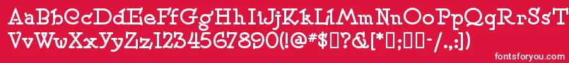 Speedballno2sw-fontti – valkoiset fontit punaisella taustalla