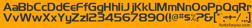 TrekDs9CreditsText Font – Black Fonts on Orange Background
