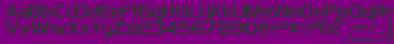 TrekDs9CreditsText-Schriftart – Schwarze Schriften auf violettem Hintergrund