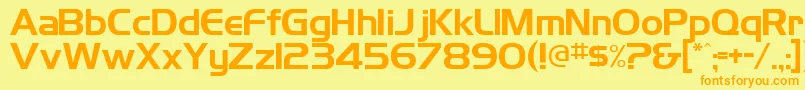 TrekDs9CreditsText Font – Orange Fonts on Yellow Background