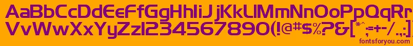 TrekDs9CreditsText Font – Purple Fonts on Orange Background