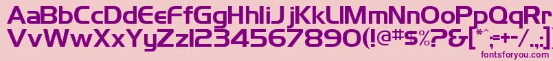 TrekDs9CreditsText Font – Purple Fonts on Pink Background