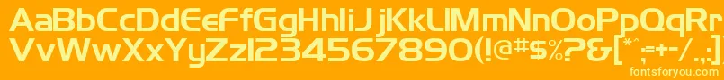 TrekDs9CreditsText Font – Yellow Fonts on Orange Background