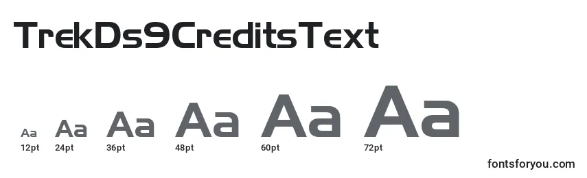 TrekDs9CreditsText Font Sizes