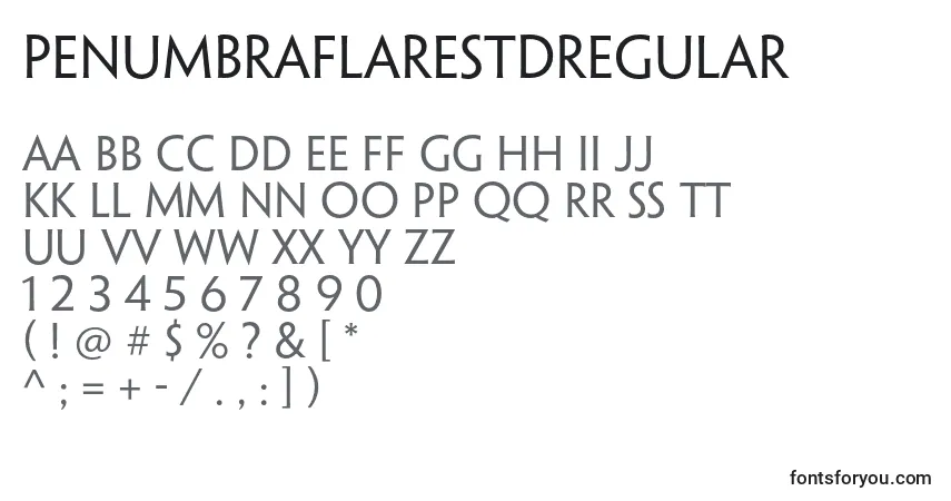 Schriftart PenumbraflarestdRegular – Alphabet, Zahlen, spezielle Symbole