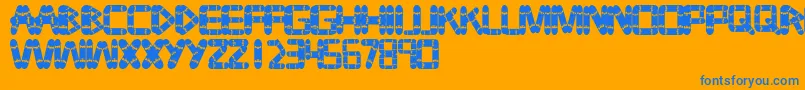 Tabla Font – Blue Fonts on Orange Background