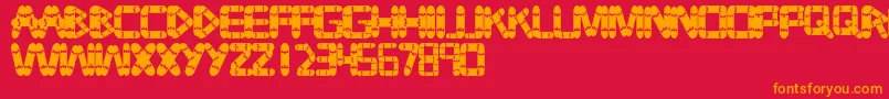 Tabla Font – Orange Fonts on Red Background