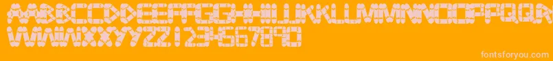 Tabla Font – Pink Fonts on Orange Background