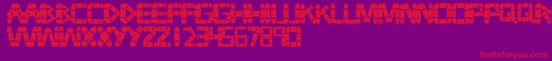 Tabla-fontti – punaiset fontit violetilla taustalla