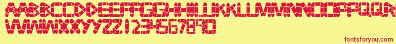 Fonte Tabla – fontes vermelhas em um fundo amarelo