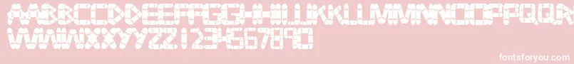 Tabla-Schriftart – Weiße Schriften auf rosa Hintergrund