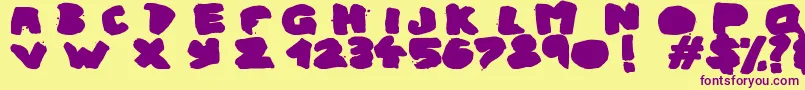 UrbanGhost-Schriftart – Violette Schriften auf gelbem Hintergrund