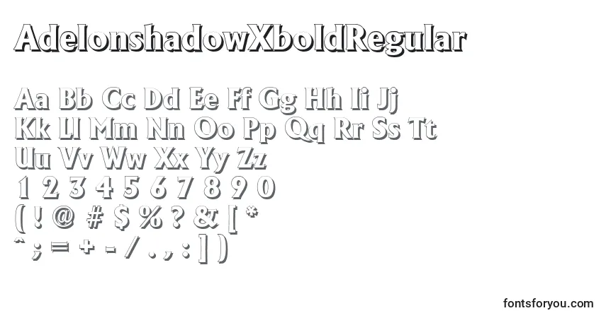 Schriftart AdelonshadowXboldRegular – Alphabet, Zahlen, spezielle Symbole