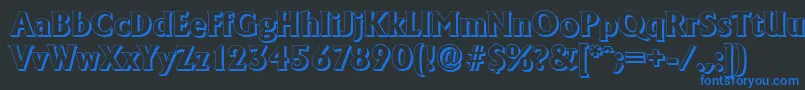 AdelonshadowXboldRegular-Schriftart – Blaue Schriften auf schwarzem Hintergrund