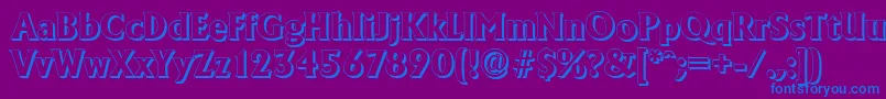 フォントAdelonshadowXboldRegular – 紫色の背景に青い文字