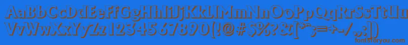 AdelonshadowXboldRegular-fontti – ruskeat fontit sinisellä taustalla