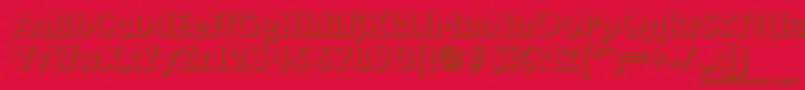 AdelonshadowXboldRegular-fontti – ruskeat fontit punaisella taustalla