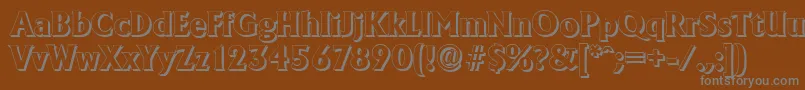 AdelonshadowXboldRegular-fontti – harmaat kirjasimet ruskealla taustalla