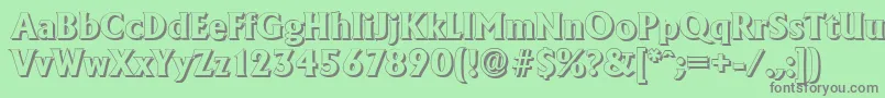 Шрифт AdelonshadowXboldRegular – серые шрифты на зелёном фоне