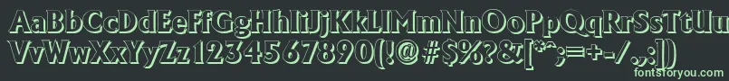 フォントAdelonshadowXboldRegular – 黒い背景に緑の文字