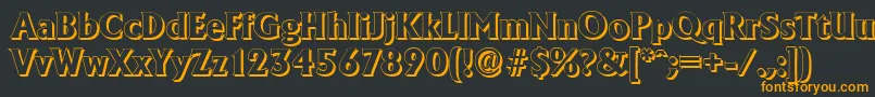 フォントAdelonshadowXboldRegular – 黒い背景にオレンジの文字