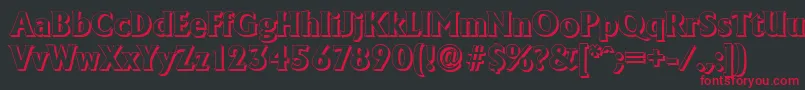 フォントAdelonshadowXboldRegular – 黒い背景に赤い文字
